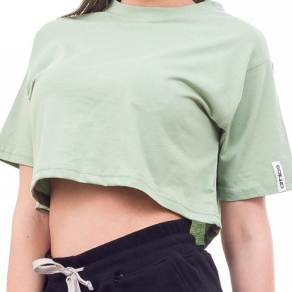 Athlos T-Shirt Γυναικείο Cropped Classic Μέντα - Image 3