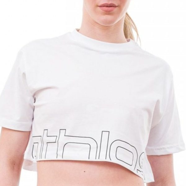 Athlos T-Shirt Γυναίκειο Cropped Outline Λευκό - Image 3