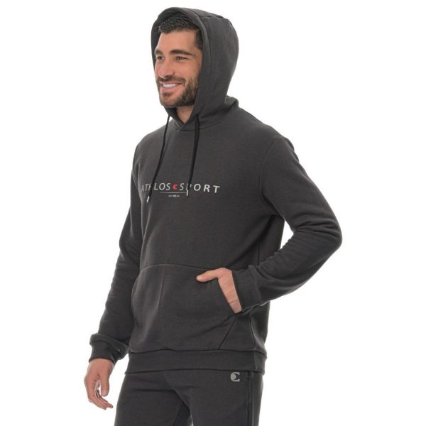 Athlos Hoodie New Ανδρικό Γκρι Σκούρο - Image 2