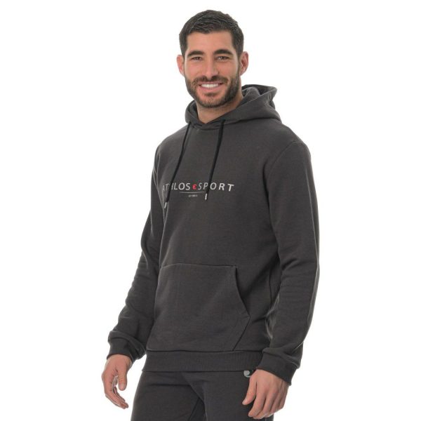 Athlos Hoodie New Ανδρικό Γκρι Σκούρο