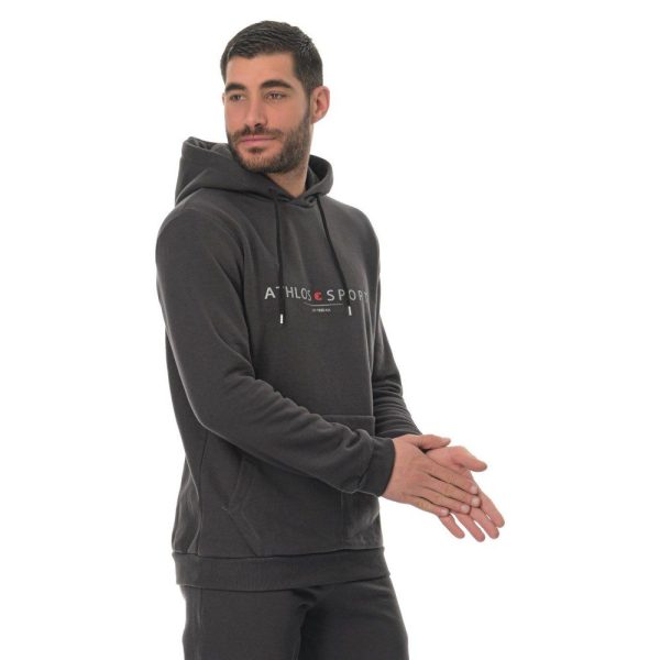 Athlos Hoodie New Ανδρικό Γκρι Σκούρο - Image 4