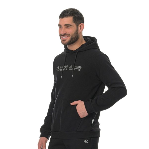 Athlos Hoodie Outline Unisex Μαύρο