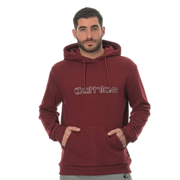 Athlos Hoodie Outline Unisex Μπορντό