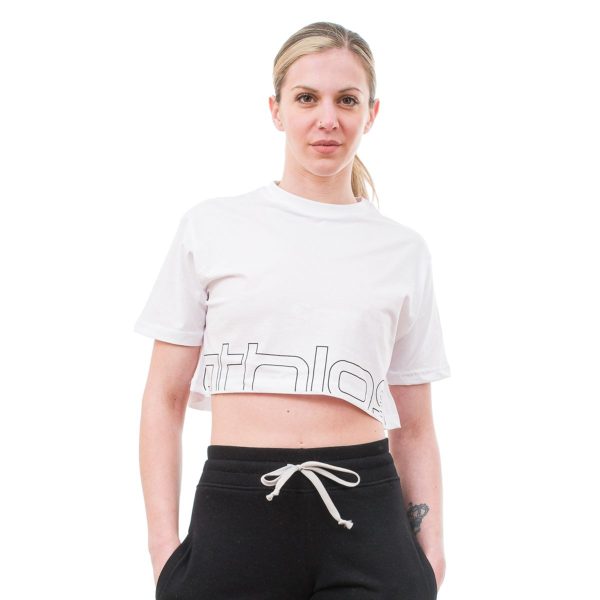 Athlos T-Shirt Γυναίκειο Cropped Outline Λευκό